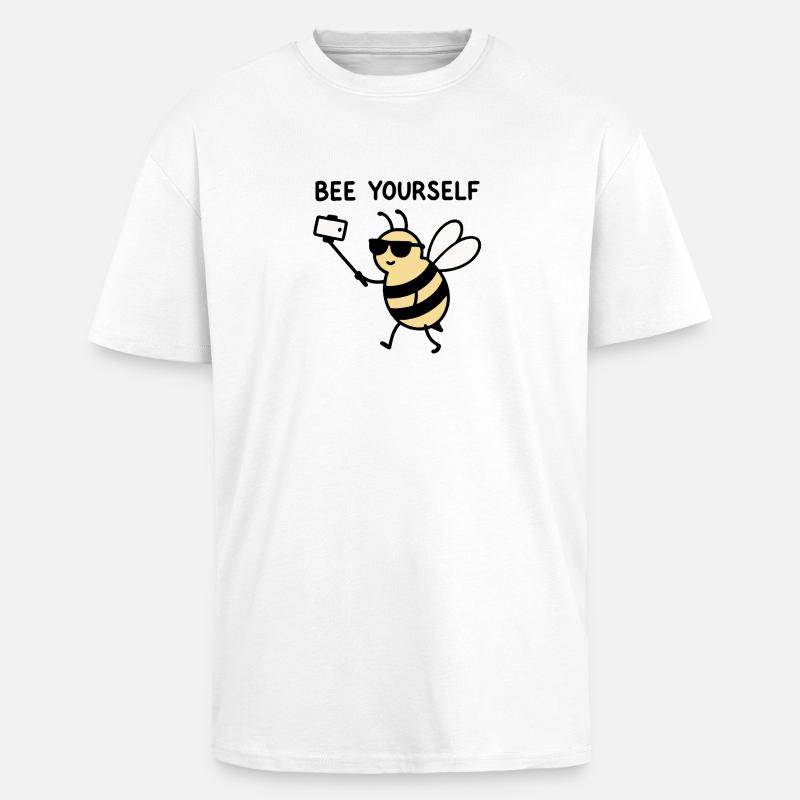 Selfie-Biene mit Sonnenbrille - Bee Yourself - Oversized Heavyweight Unisex T-Shirt - Weiß