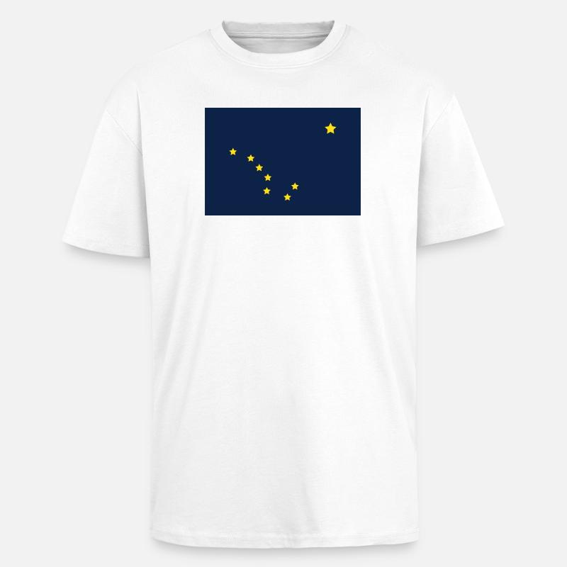 Drapeau de l’État de l’Alaska - T-shirt unisexe oversize épais - blanc