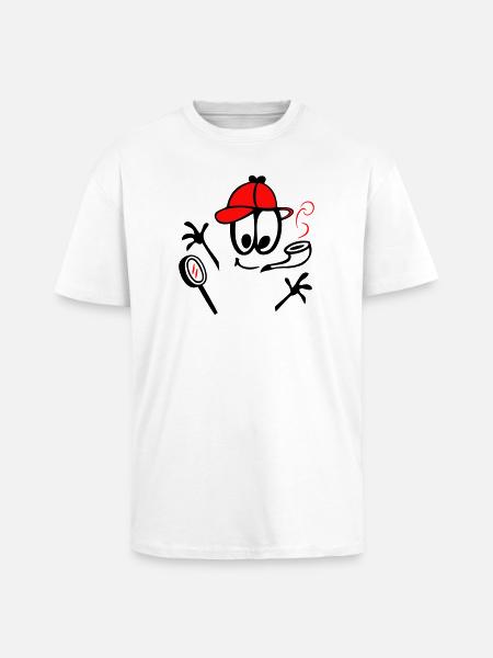 Detektiv mit Pfeife - Oversized Heavyweight Unisex T-Shirt - Weiß