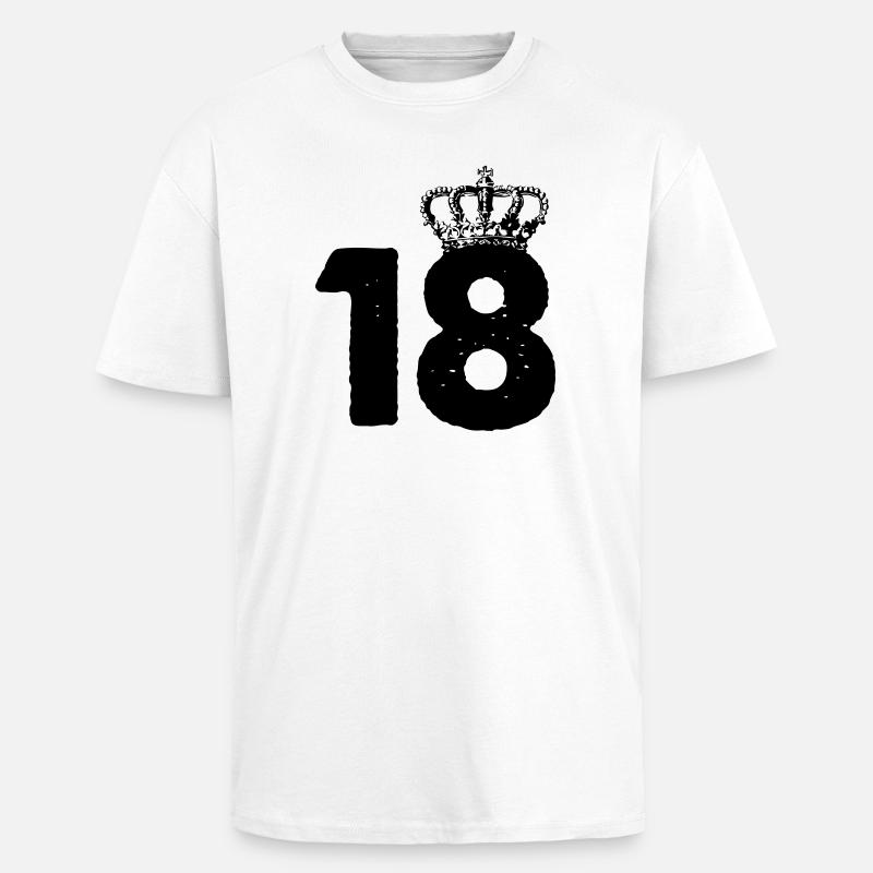 18 Krone - Oversized Heavyweight Unisex T-Shirt - Weiß