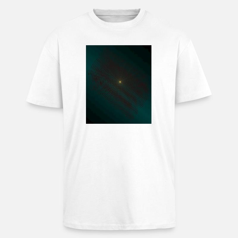 Spirale de lutte turquoise au centre - T-shirt unisexe oversize épais - blanc