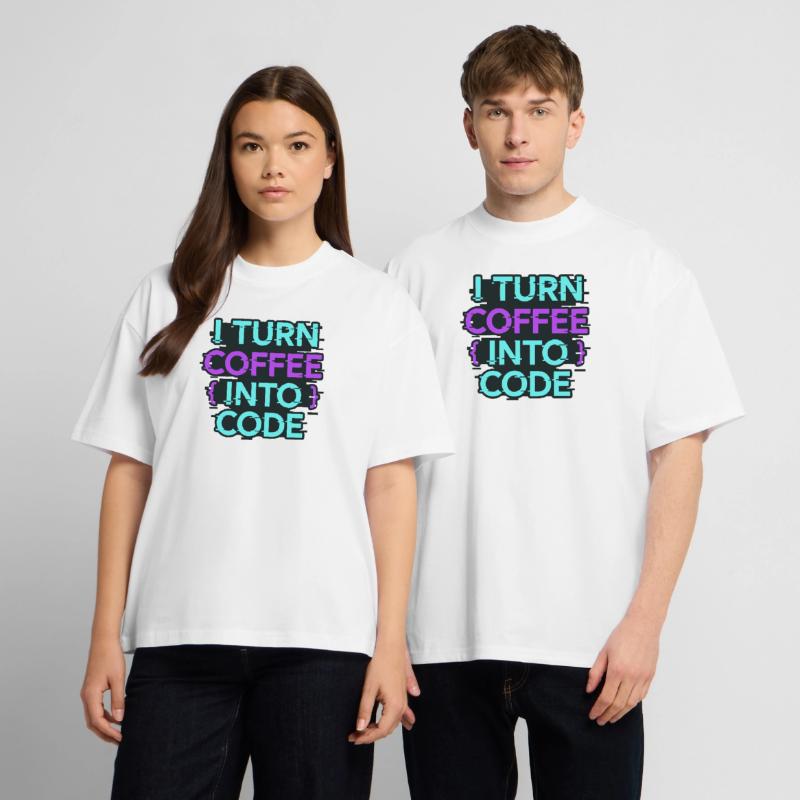 Je transforme le café en code T-shirt unisexe oversize épais
