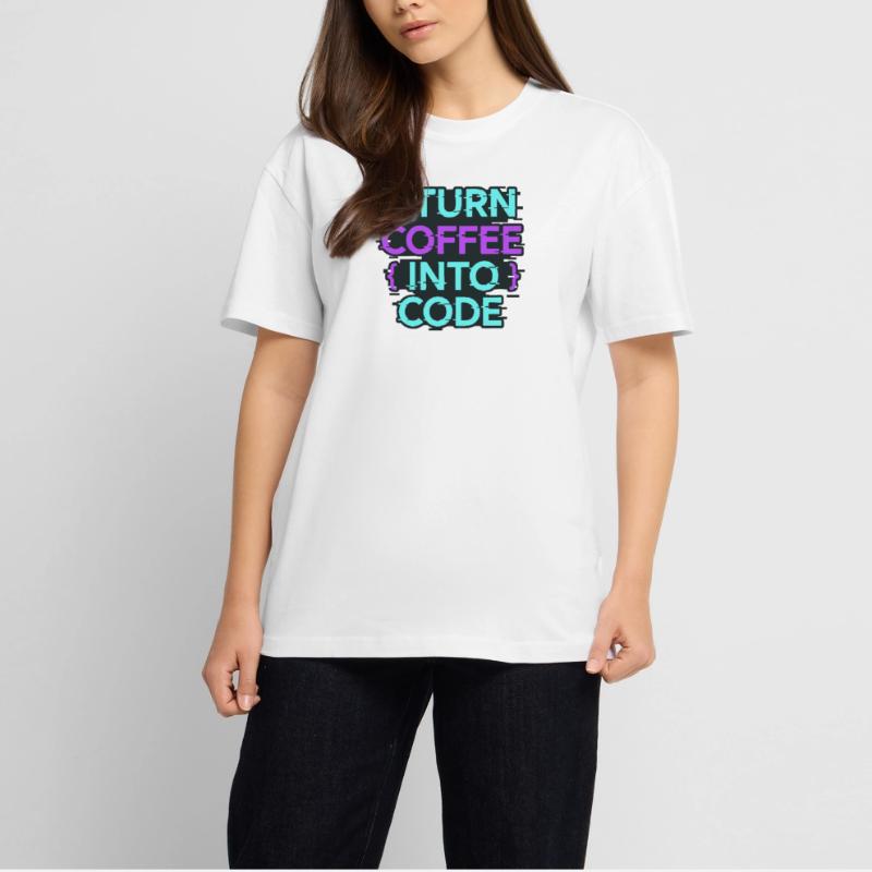 Je transforme le café en code T-shirt unisexe oversize épais