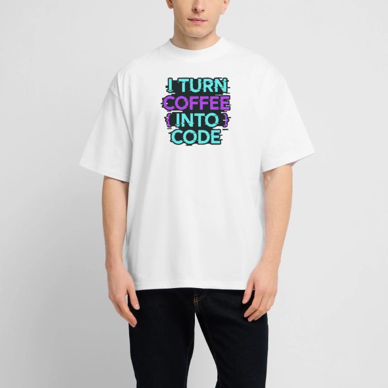 Je transforme le café en code T-shirt unisexe oversize épais