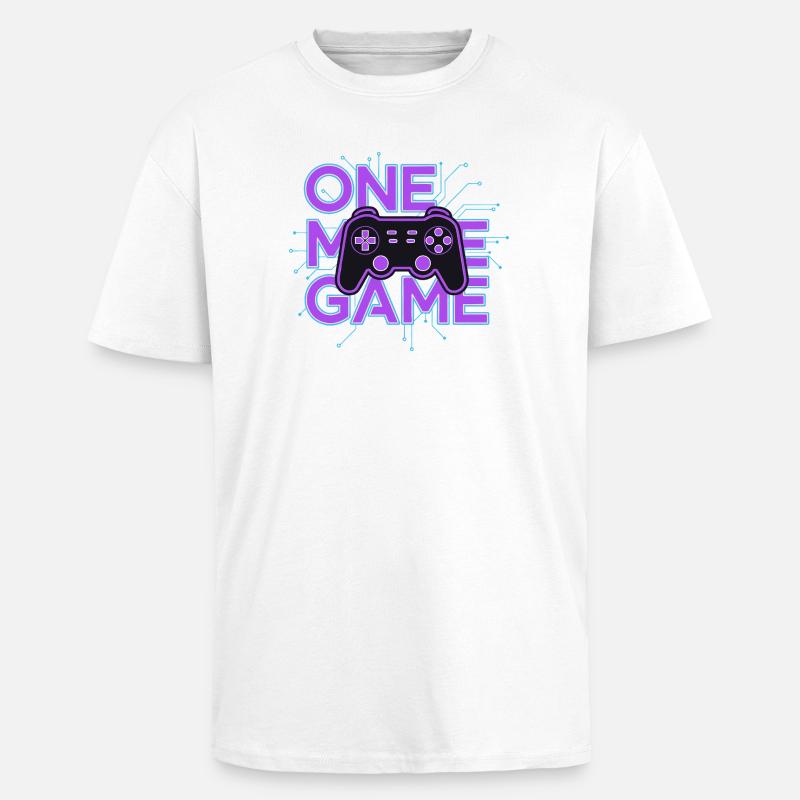 One Game Controller Neon Circuit - Unisex Oversized Heavyweight T-shirt - white