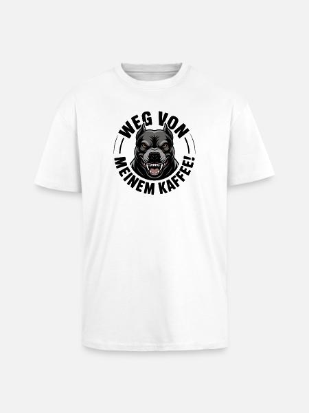 Angry dog head in black - Unisex Oversized Heavyweight T-shirt - white