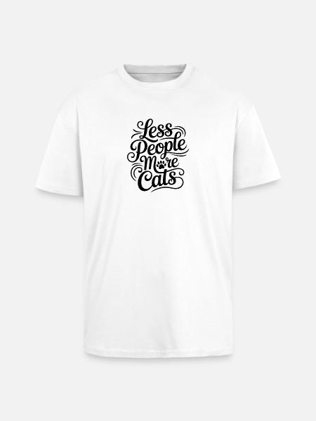 Fewer people, more cats - Unisex Oversized Heavyweight T-shirt - white