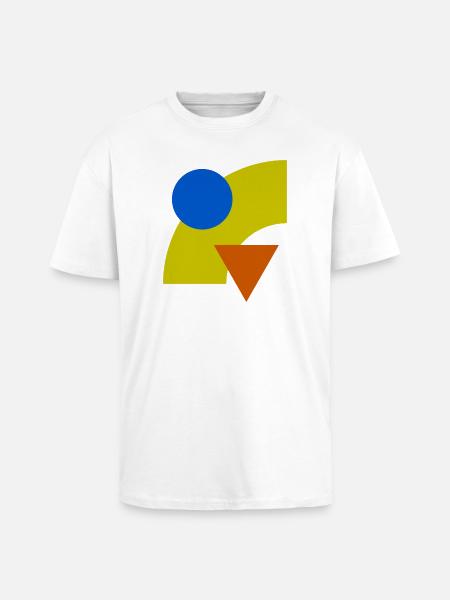 Geometrische Farbkonstellation - Oversized Heavyweight Unisex T-Shirt - Weiß