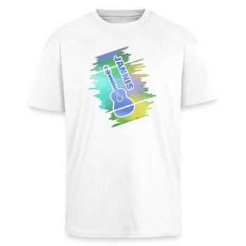 Gift for Jannis - Unisex Oversized Heavyweight T-shirt - white - Front - Alina (178cm) & Michal (187cm)