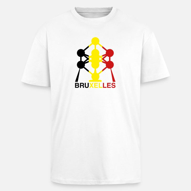 Atomium Brussels – Ikone der belgischen Flagge - Oversized Heavyweight Unisex T-Shirt - Weiß