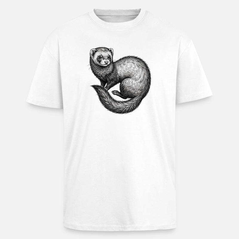 Frettchen - Oversized Heavyweight Unisex T-Shirt - Weiß