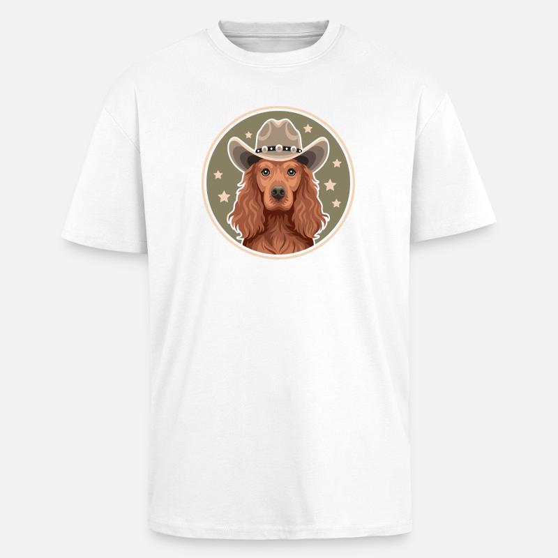 Cocker Spaniel Cowboy - Oversized Heavyweight Unisex T-Shirt - Weiß