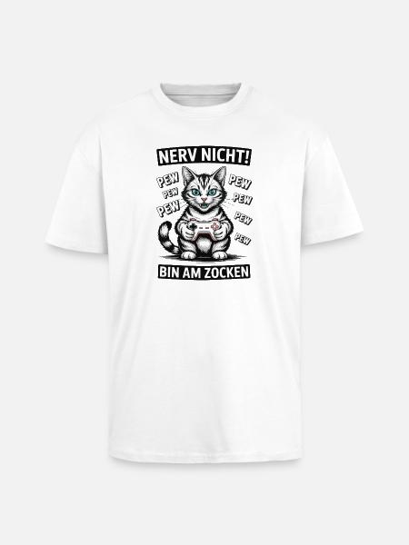 Courage Not I Gaming Cat Design - T-shirt unisexe oversize épais - blanc