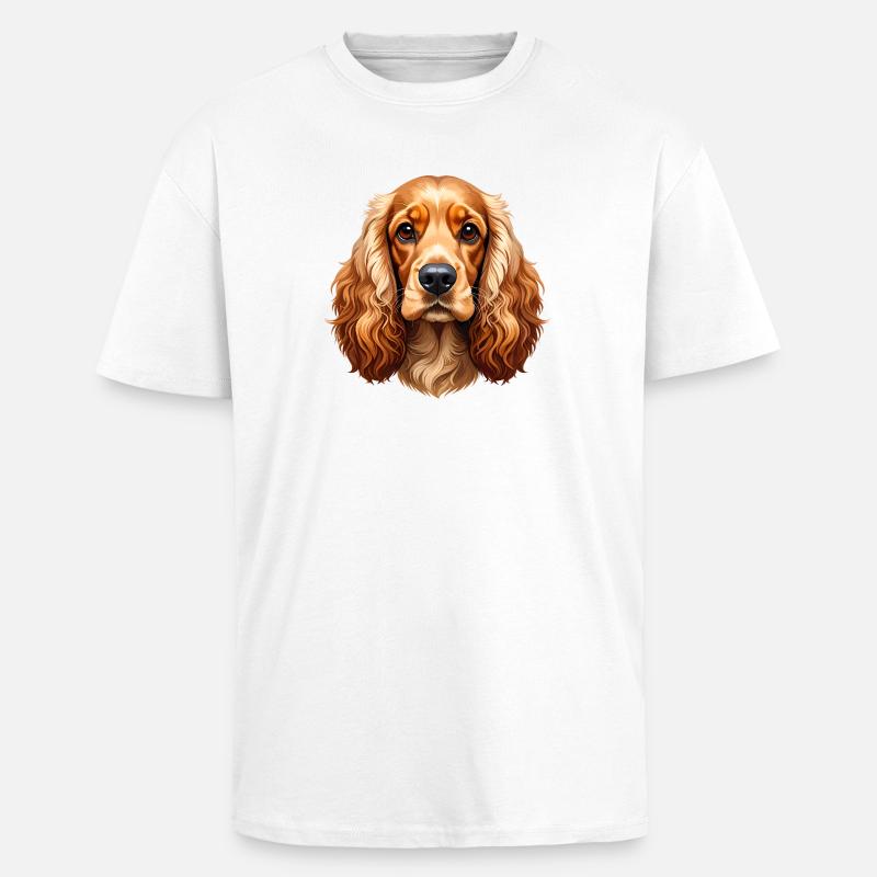 Cocker Spaniel - Oversized Heavyweight Unisex T-Shirt - Weiß