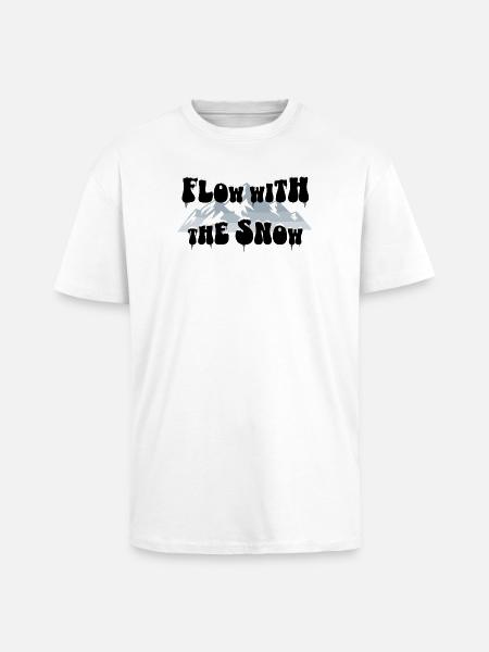 Flow with the Snow - Ski & Mountains - Unisex Oversized Heavyweight T-shirt - white