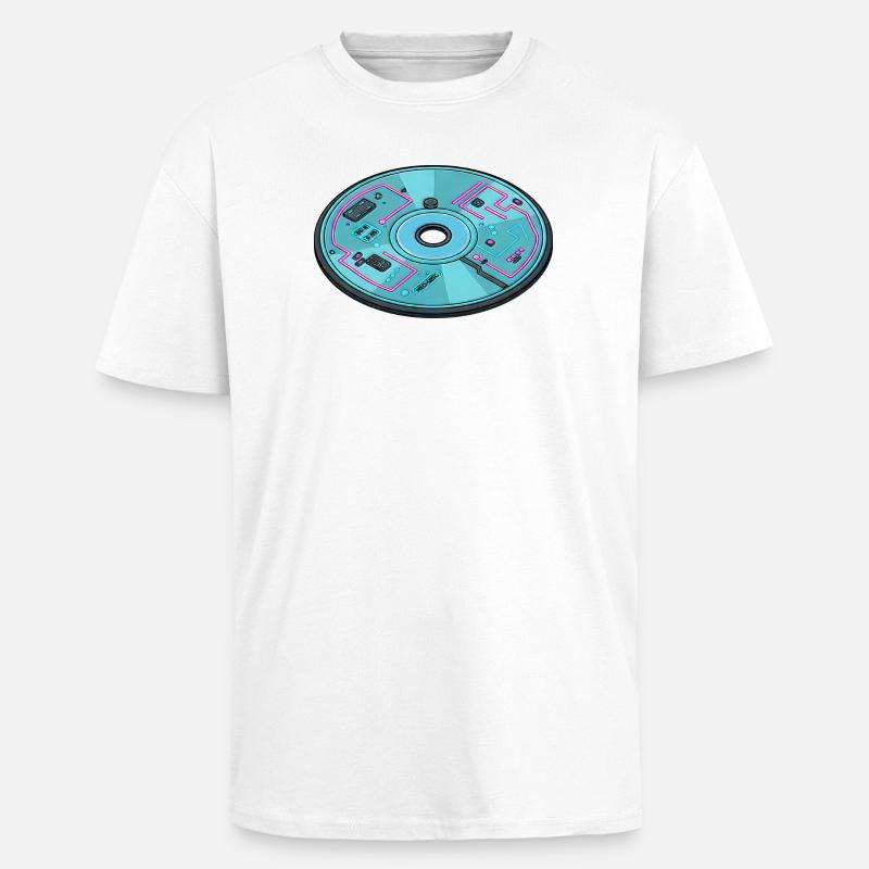 Digitale Zukunft Computer 90er Retro Design - Oversized Heavyweight Unisex T-Shirt - Weiß