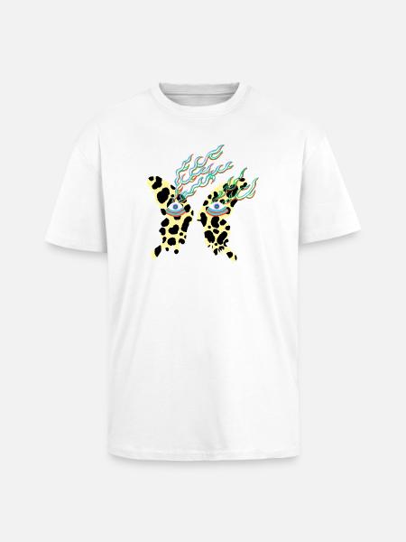 butterfly_with_eyes - T-shirt unisexe oversize épais - blanc