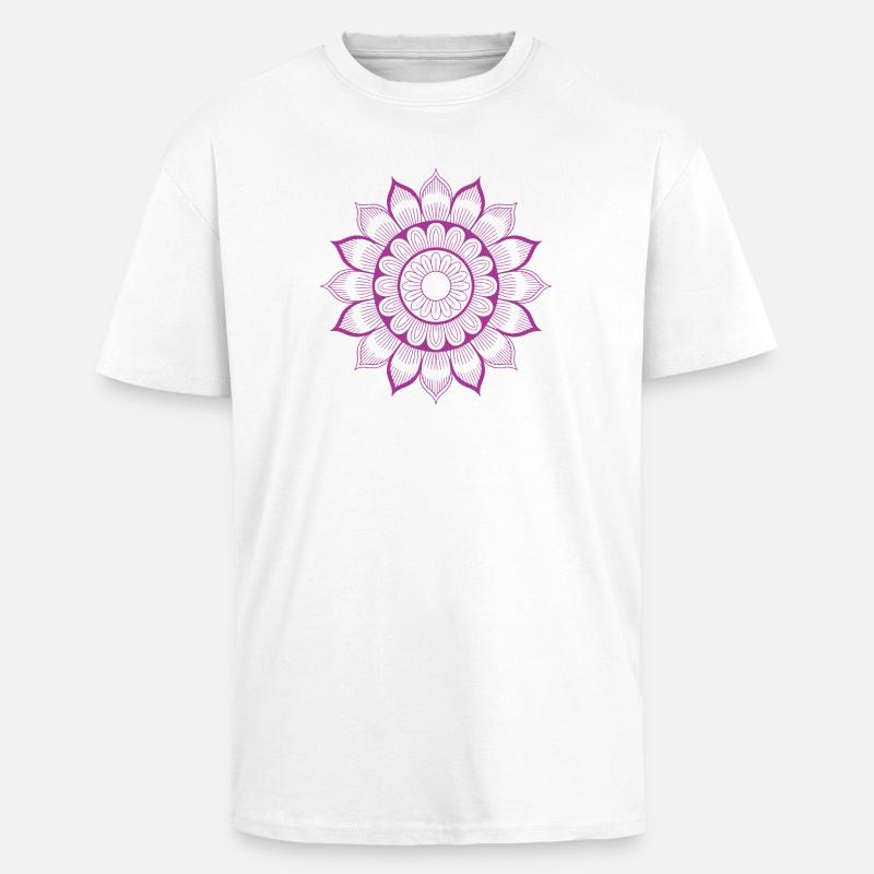 Mandala - Oversized Heavyweight Unisex T-Shirt - Weiß
