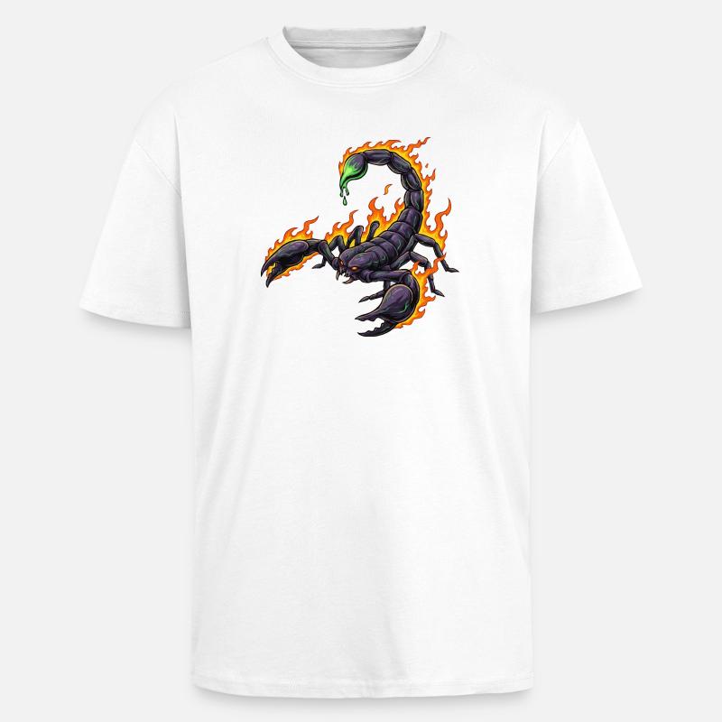 Scorpion with fire - Unisex Oversized Heavyweight T-shirt - white