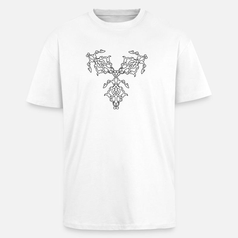 Geometric Patterns - Unisex Oversized Heavyweight T-shirt - white