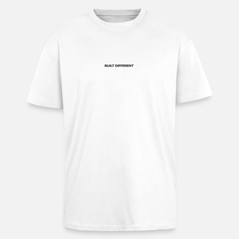 Built Different Typography - Unisex Oversized Heavyweight T-shirt - white