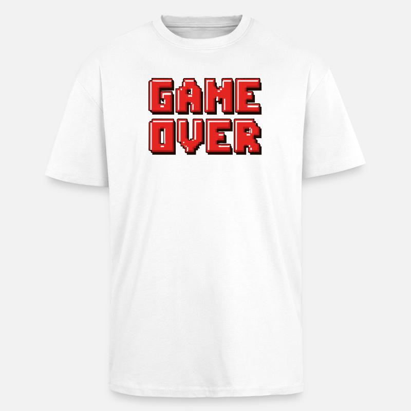 Pixel Game Over Retro-Banner - Oversized Heavyweight Unisex T-Shirt - Weiß