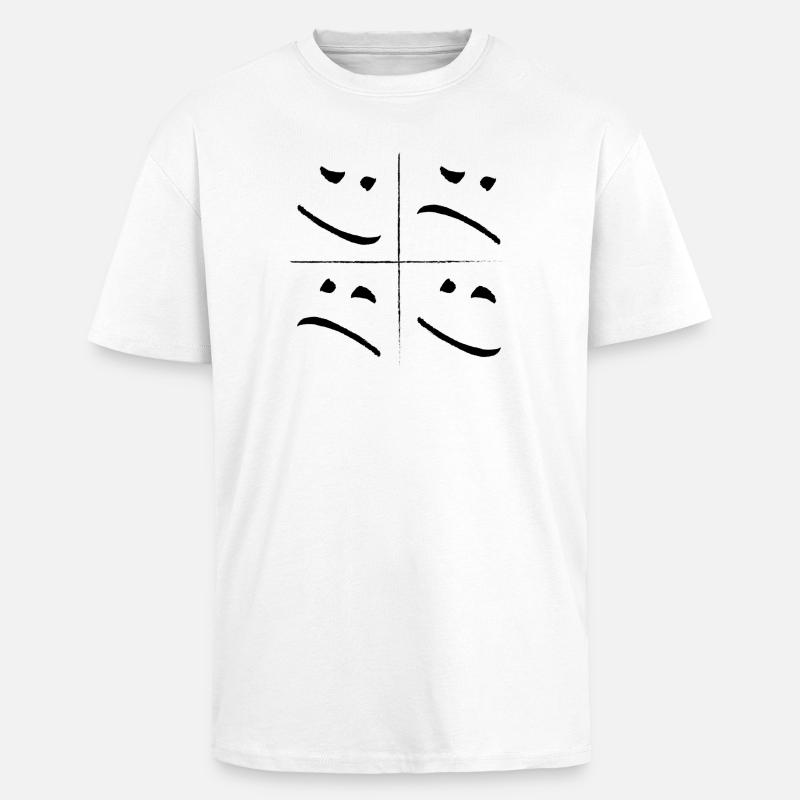 split face sad good - Oversized Heavyweight Unisex T-Shirt - Weiß