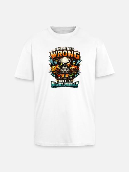 Jeg kan tage fejl, men det er meget usandsynligt - Unisex oversized heavyweight t-shirt - hvid