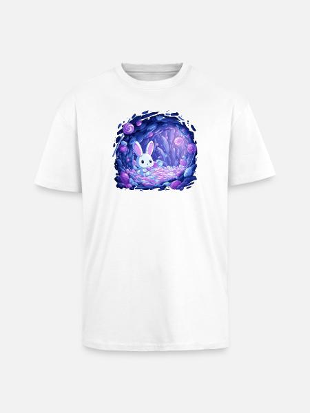 Sugar Cave Bunny in Candy Light - Unisex Oversized Heavyweight T-shirt - white
