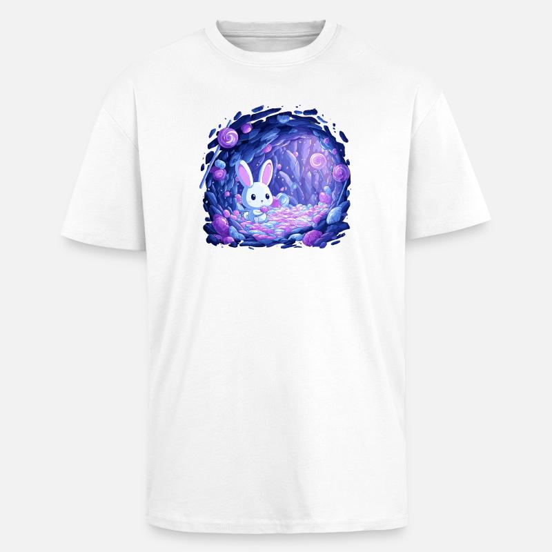 Sugar Cave Bunny in Candy Light - Unisex Oversized Heavyweight T-shirt - white