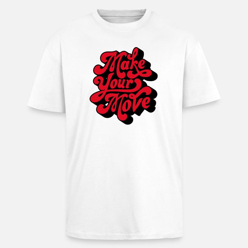 Make Your Love Retro Script - Unisex Oversized Heavyweight T-shirt - white