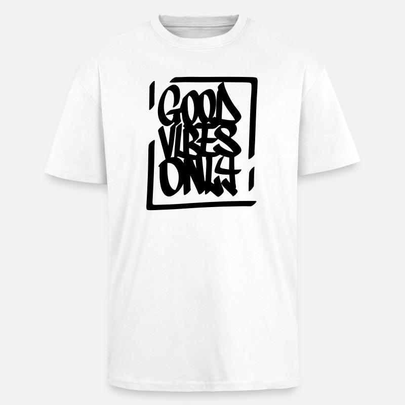 Gute Vibes Lebensmotto - Oversized Heavyweight Unisex T-Shirt - Weiß