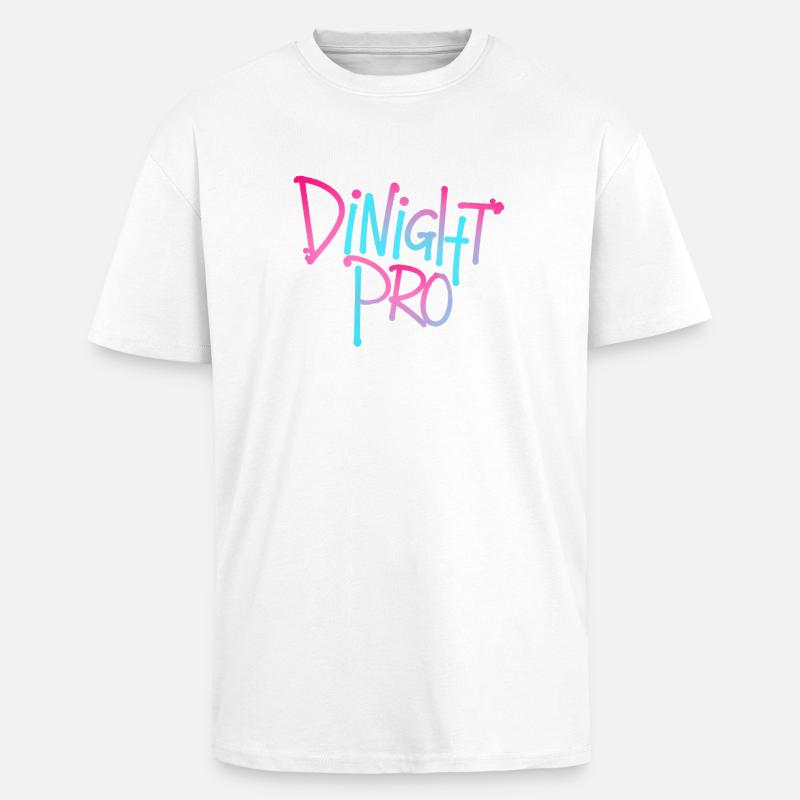 Dinight Pro Neon Gradient - Unisex Oversized Heavyweight T-shirt - white