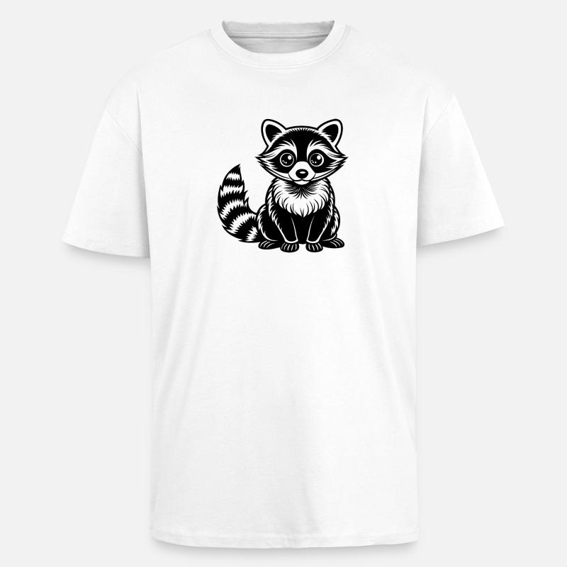 Bébé raton laveur - T-shirt unisexe oversize épais - blanc