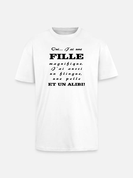 Papa protecteur - T-shirt unisexe oversize épais - blanc