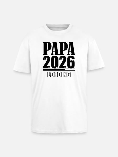 Papa 2026 Loading - Unisex Oversized Heavyweight T-shirt - white