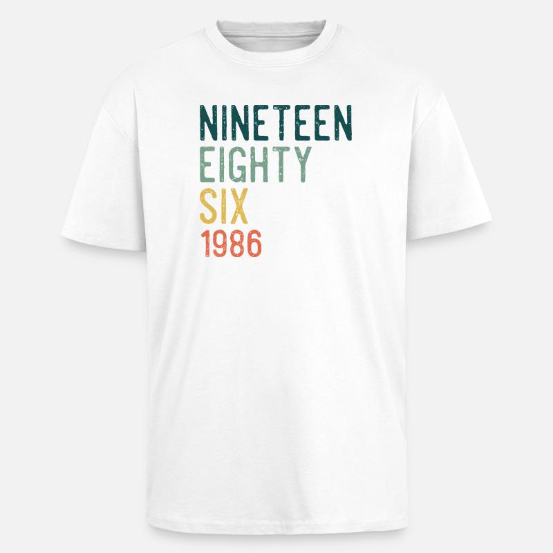 Nineteen Eighty-Six Retro - Oversized Heavyweight Unisex T-Shirt - Weiß