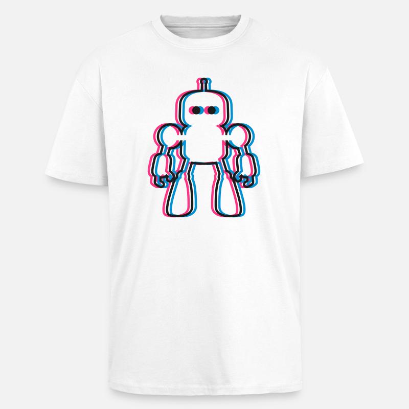 Roboter 3D Effekt KI Sci-Fi  - Oversized Heavyweight Unisex T-Shirt - Weiß