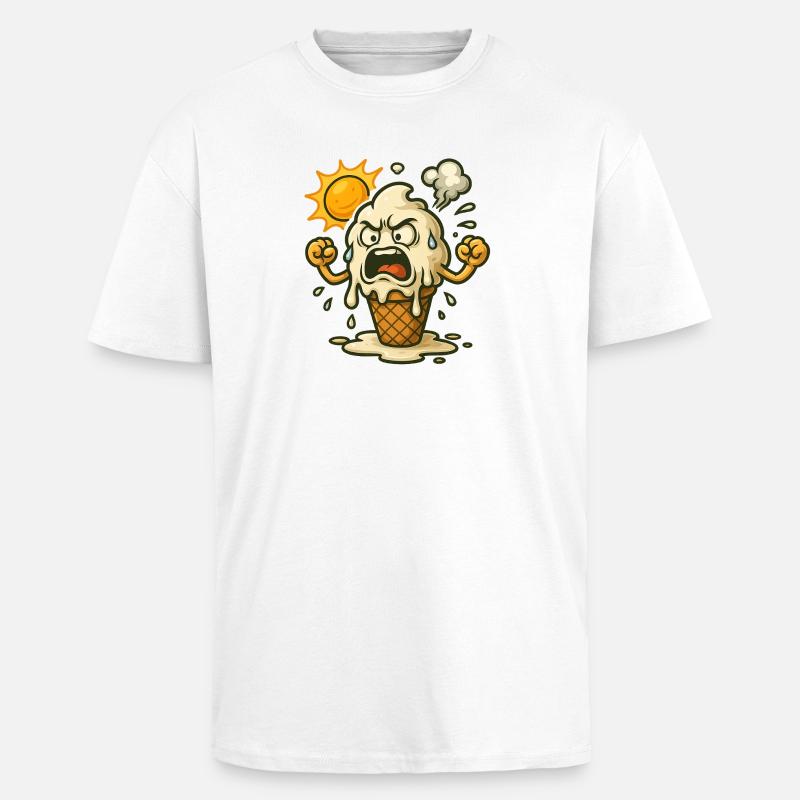 Wenn Eis bei Hitze ausrastet - Oversized Heavyweight Unisex T-Shirt - Weiß
