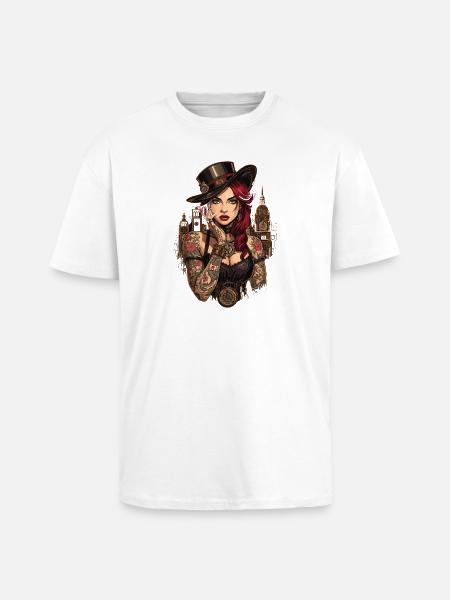 Femmes Steampunk Magnifiques Steampunk - T-shirt unisexe oversize épais - blanc