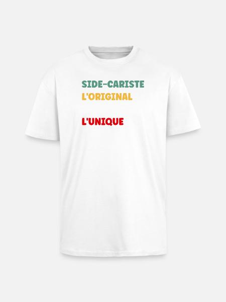 Sidecariste Original Le Vrai Unique - T-shirt unisexe oversize épais - blanc