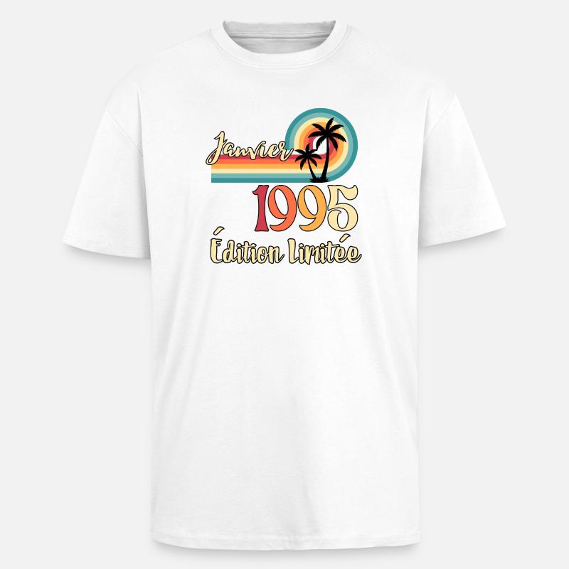 Janvier 1995 – Édition limitée rétro - T-shirt unisexe oversize épais - blanc
