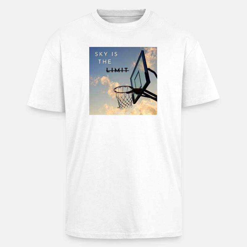 Sky Is The Limit Hoops - Oversized Heavyweight Unisex T-Shirt - Weiß