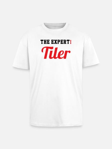 Expert tiler – pro tile laying precision - Unisex Oversized Heavyweight T-shirt - white