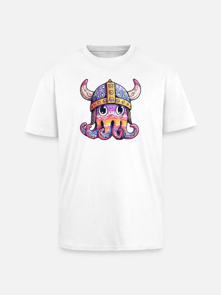 Viking-Tentakelhelm farbiges Design - Oversized Heavyweight Unisex T-Shirt - Weiß