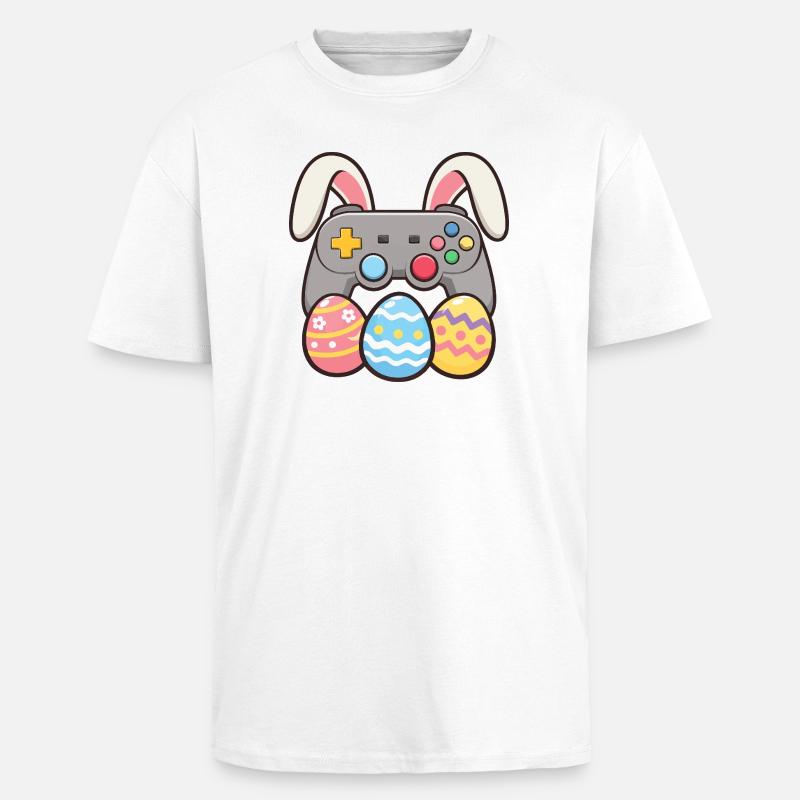 Bunny Gaming Controller Easter Gamer Fun - Unisex Oversized Heavyweight T-shirt - white