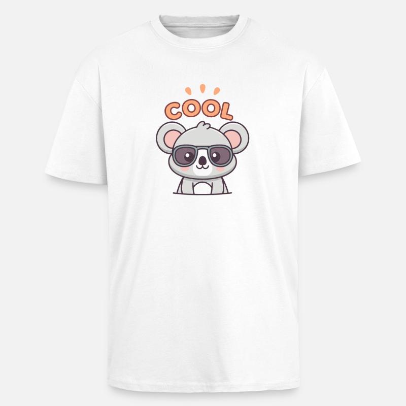 Koala Cool mit dunkler Brille - Oversized Heavyweight Unisex T-Shirt - Weiß