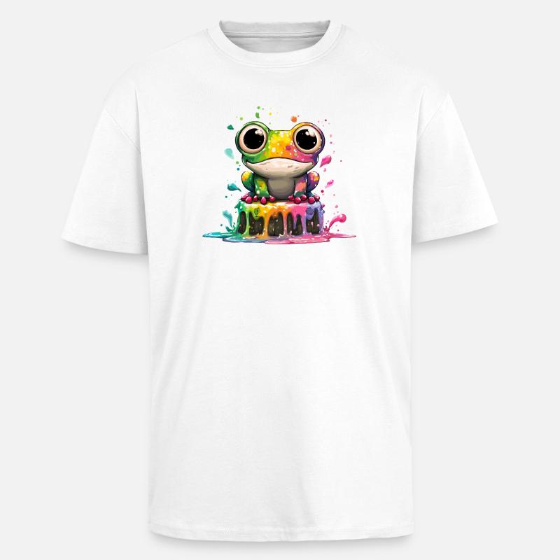 Regenbogenfrosch Kuchenzauber - Oversized Heavyweight Unisex T-Shirt - Weiß