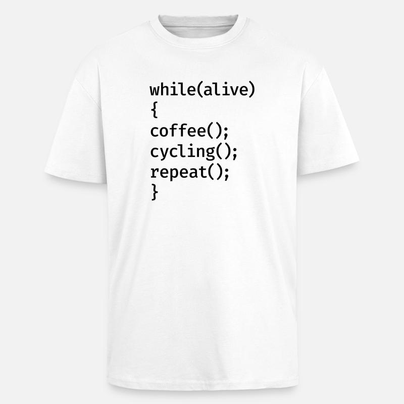 Coding Cycling - Oversized Heavyweight Unisex T-Shirt - Weiß
