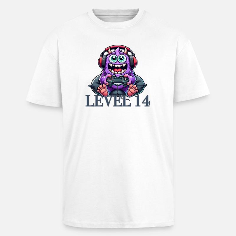 Gaming monsters while gaming - Unisex Oversized Heavyweight T-shirt - white